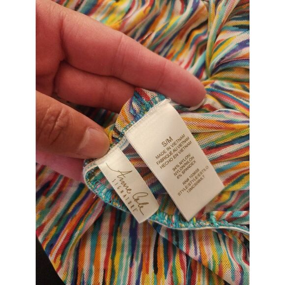 Anne Cole Signature multi colored semi sheer bathing suit cover up size small - Picture 7 of 8